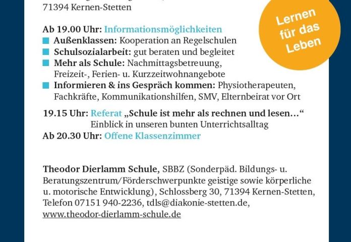 Zum Download: Flyer Infoabend der Theodor-Dierlamm-Schule am 21. Januar 2026